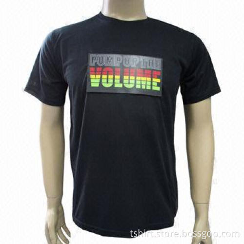 Men's Short-sleeved Black T-shirt, Made of 100% Cotton Material, Comfortable